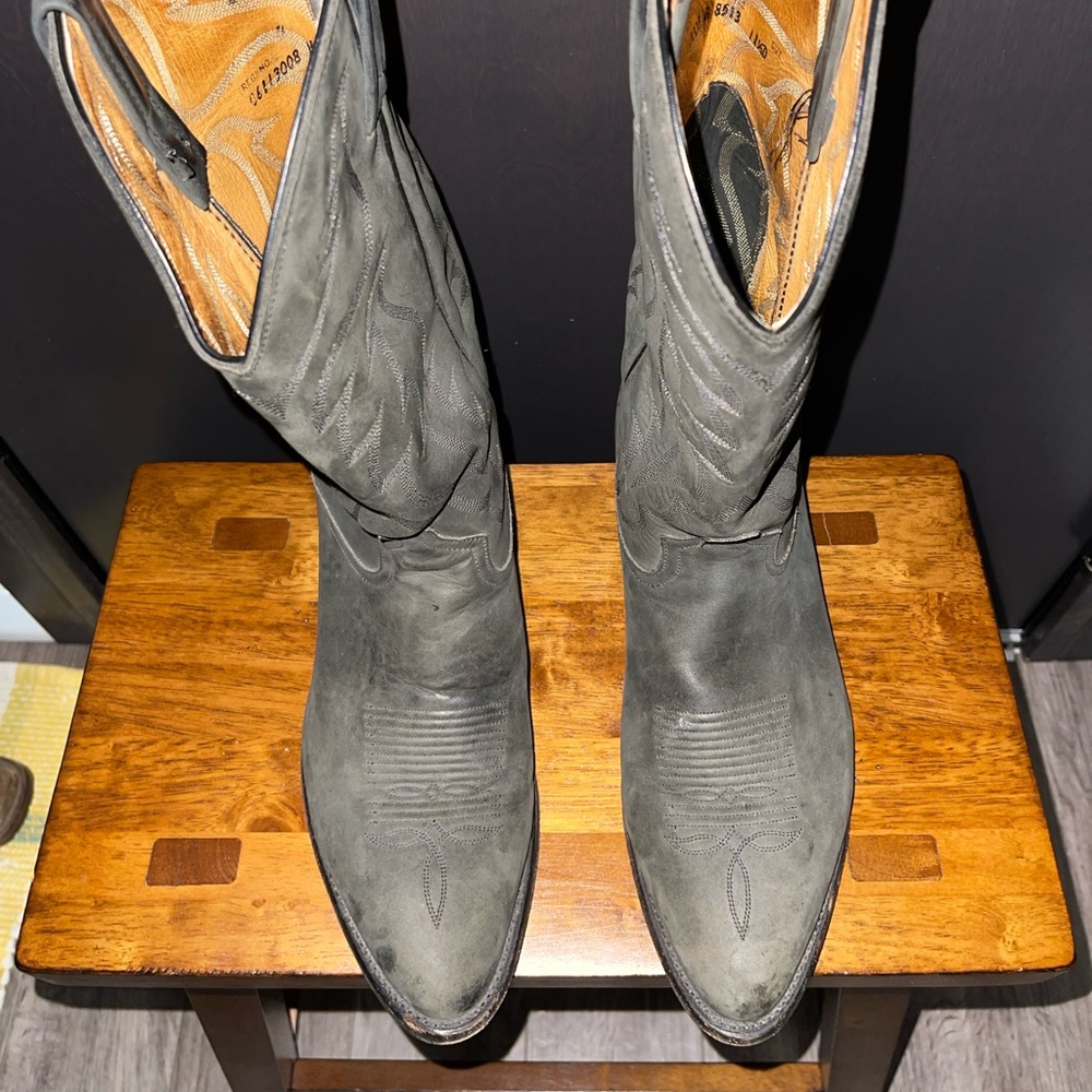 Tony Lama Suede Cowboy Boots